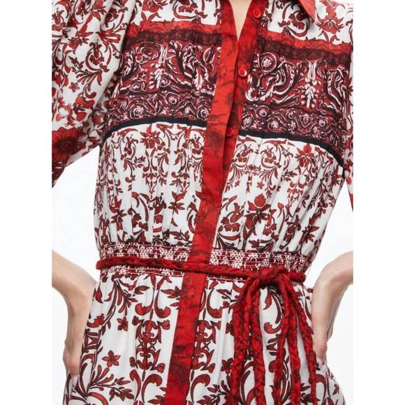 NEW ALICE + OLIVIA tiffie sleeve mini dress in fatal attraction off white - Picture 4 of 4